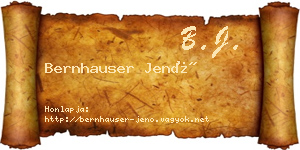 Bernhauser Jenő névjegykártya