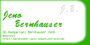 jeno bernhauser business card